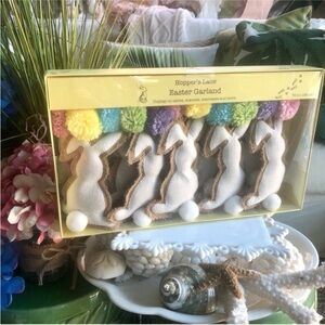 NIB! Easter Bunny Garland with Pom Poms